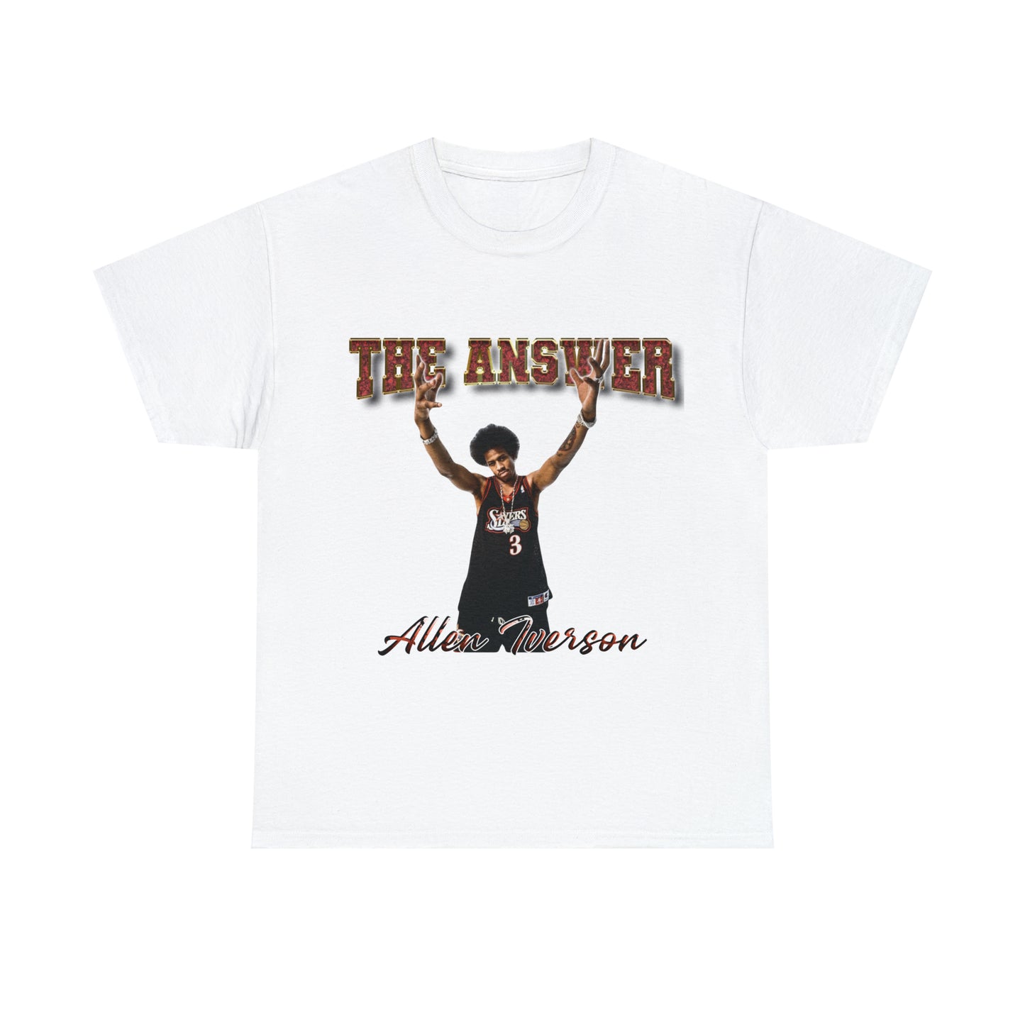 Allen Iverson The Answer Philadelphia 76ers Legend Unisex Heavy Cotton Tee