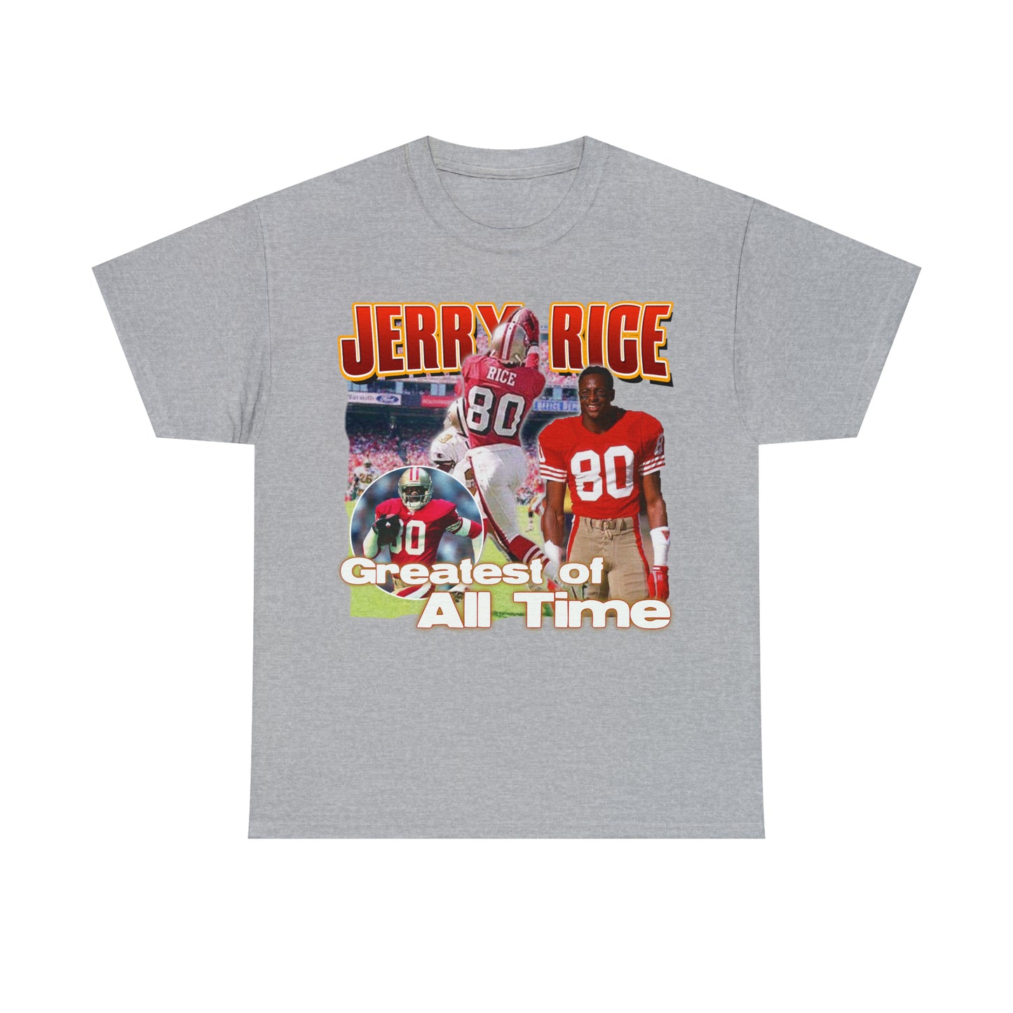 Jerry Rice NFL GOAT San Francisco 49rs Legend Unisex Heavy Cotton Tee
