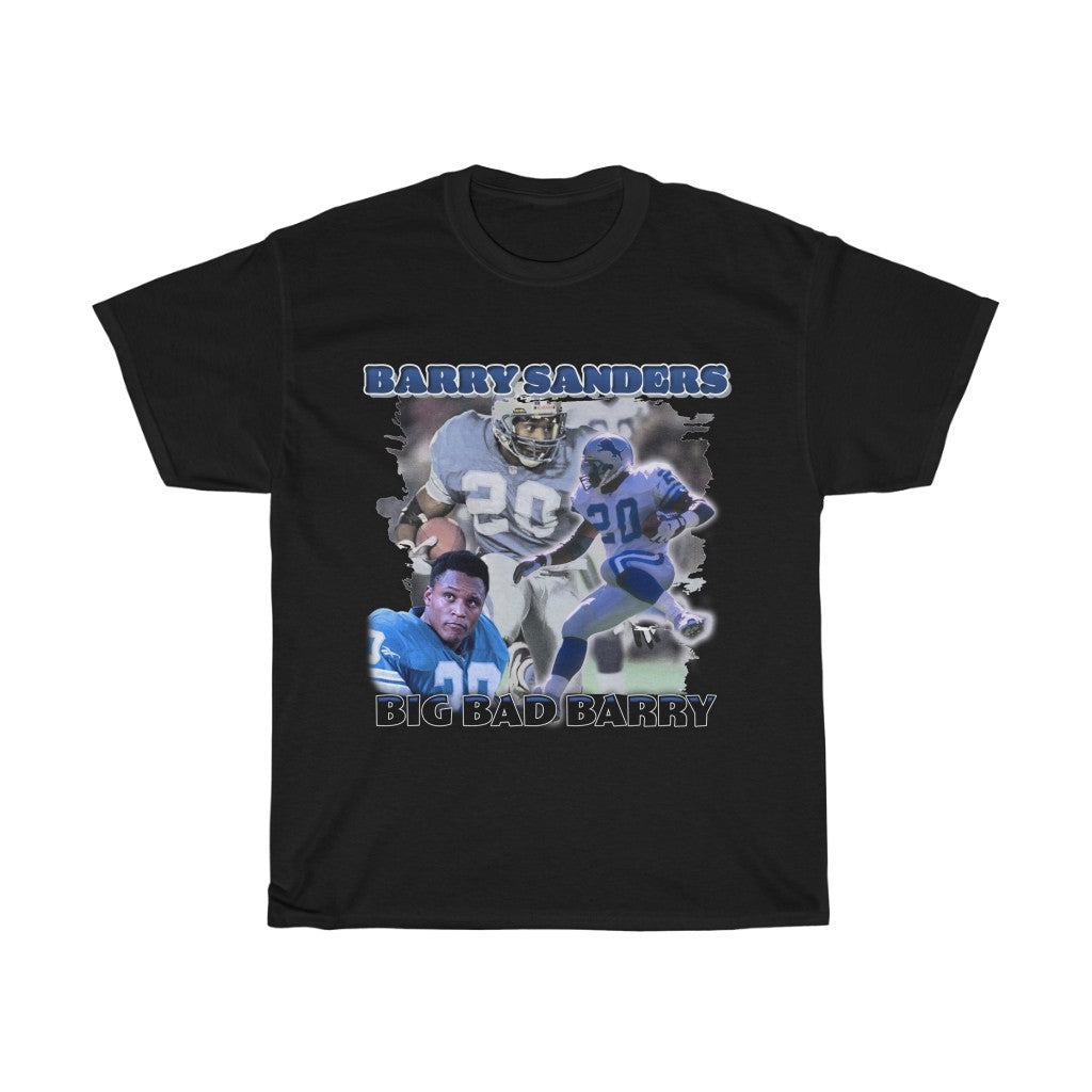 Barry Sanders Detroit Lions Legend 90s Football Unisex Heavy Cotton Tee