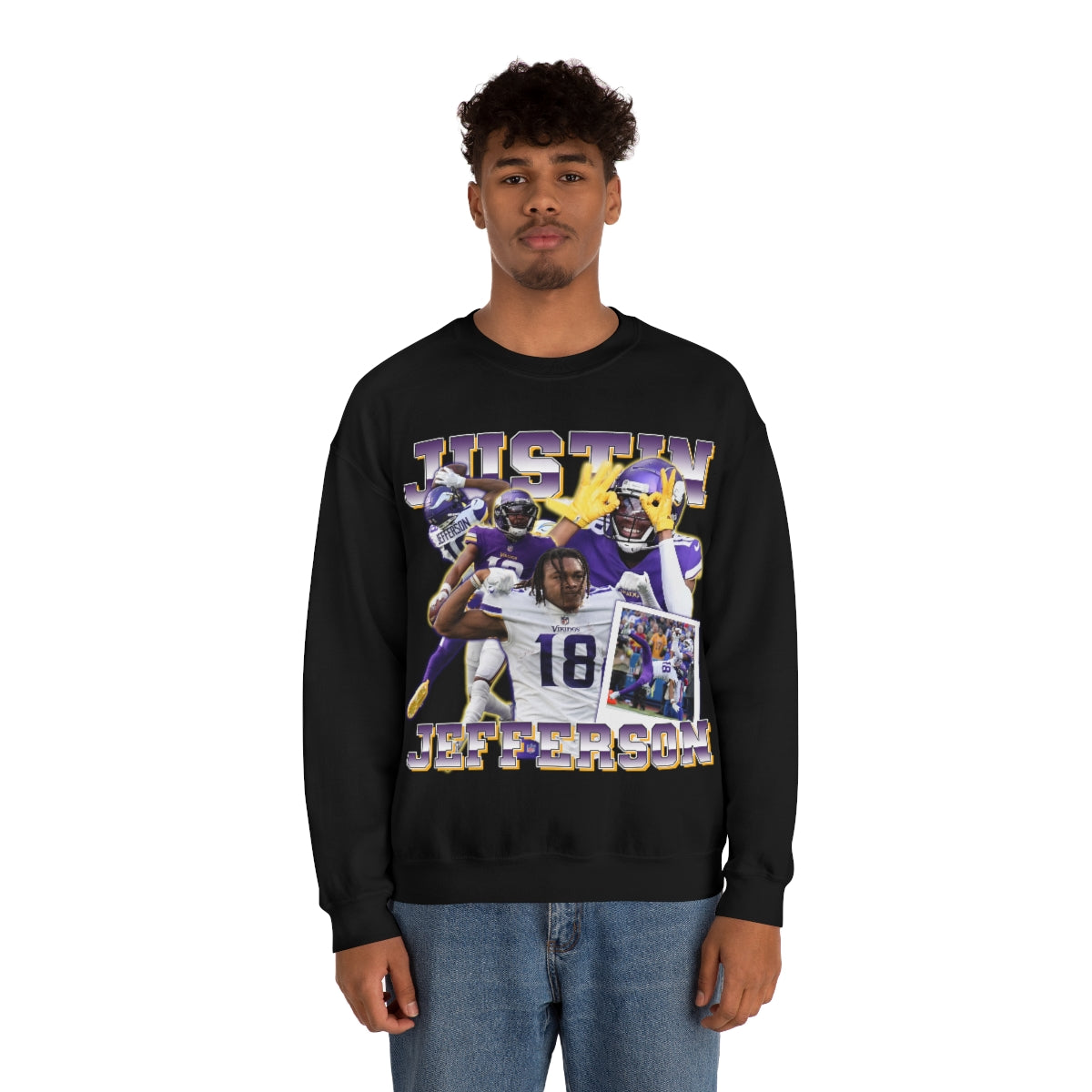 Justin Jefferson Minnesota Football Star Unisex Heavy Blend™ Crewneck Sweatshirt