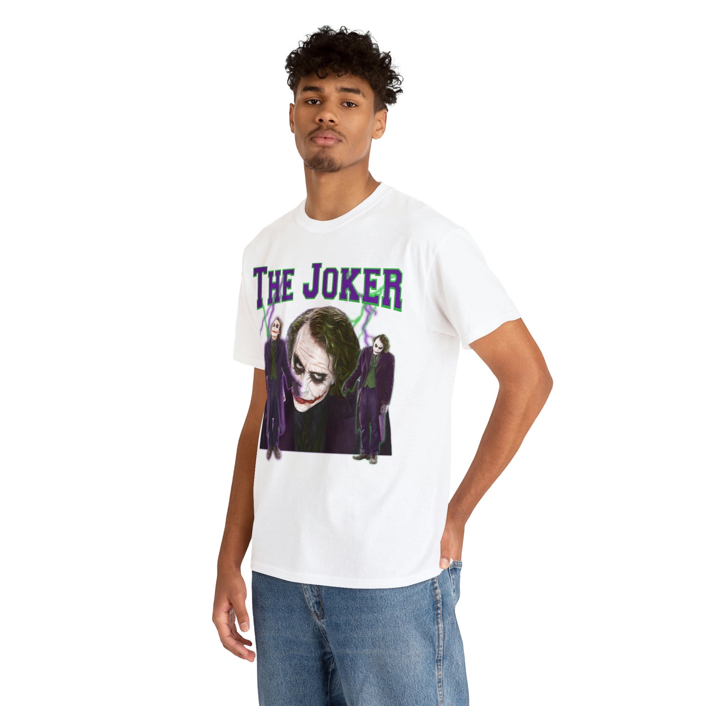 Joker Heath Ledger Dark Knight Unisex Heavy Cotton Tee