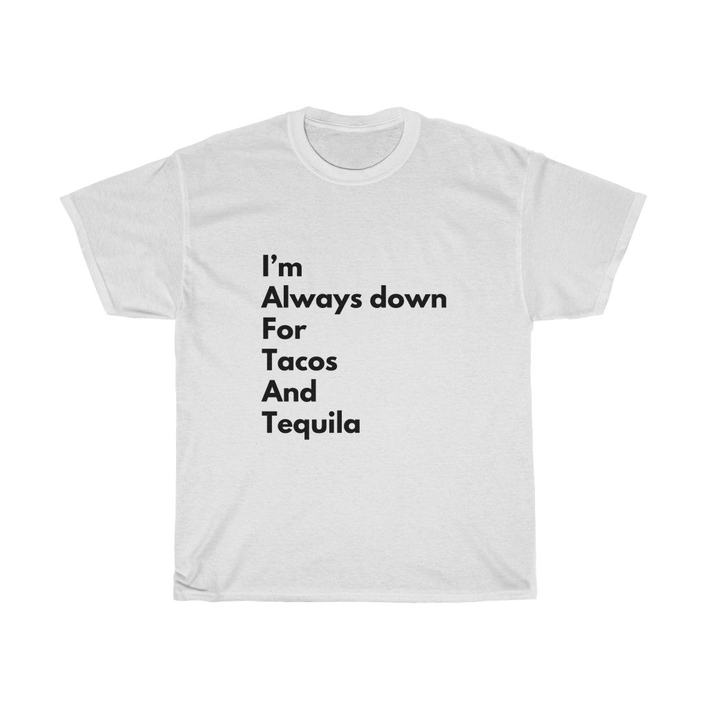 Tacos and Tequila Taco Tuesday Party Festival Unisex Heavy Cotton Tee