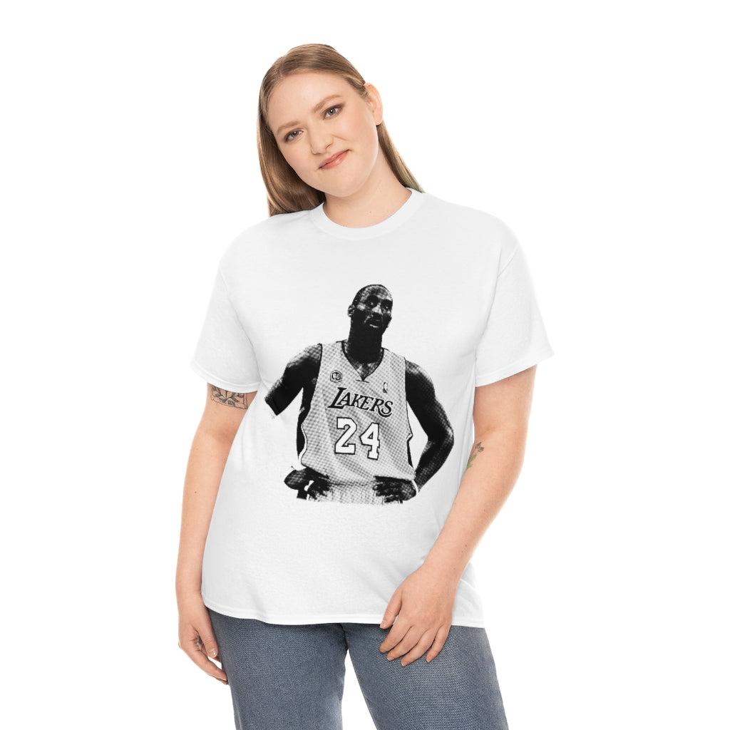Kobe Bryant Black & White tee 08 Lakers 2000s NBA Goat Unisex Heavy Cotton Tee