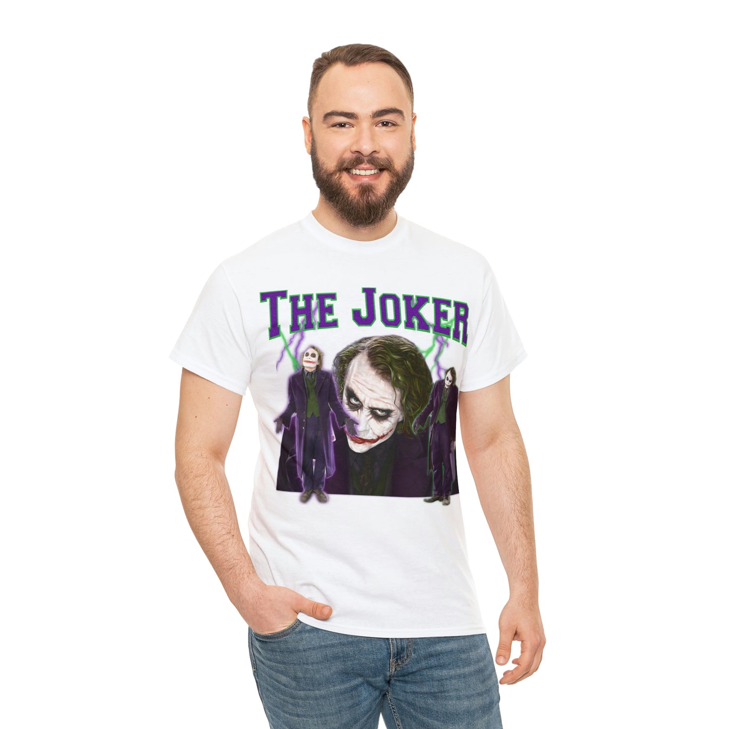 Joker Heath Ledger Dark Knight Unisex Heavy Cotton Tee