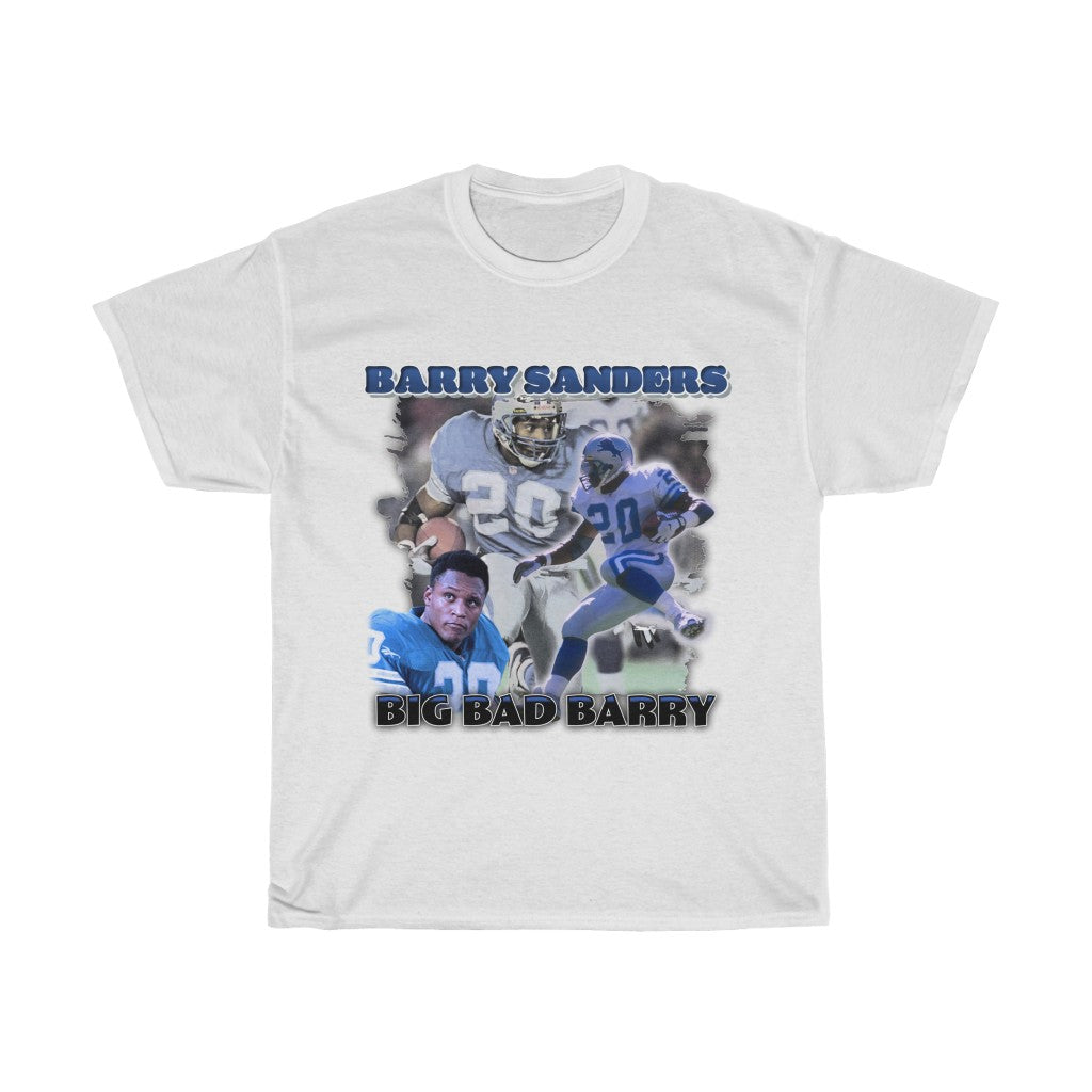 Barry Sanders Detroit Lions Legend 90s Football Unisex Heavy Cotton Tee