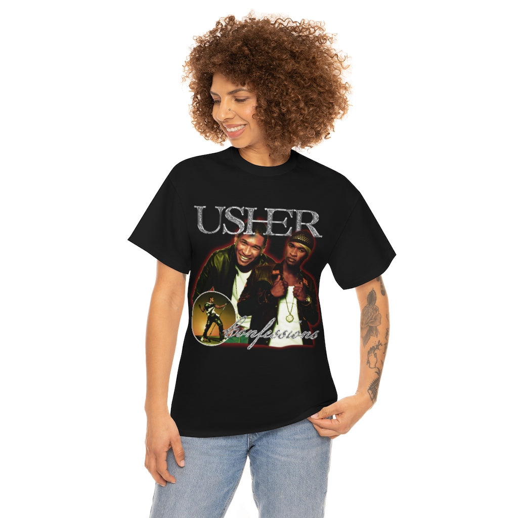 Usher Confessions Superstar R&B Legend 90s 2000s bootleg Unisex Heavy Cotton Tee