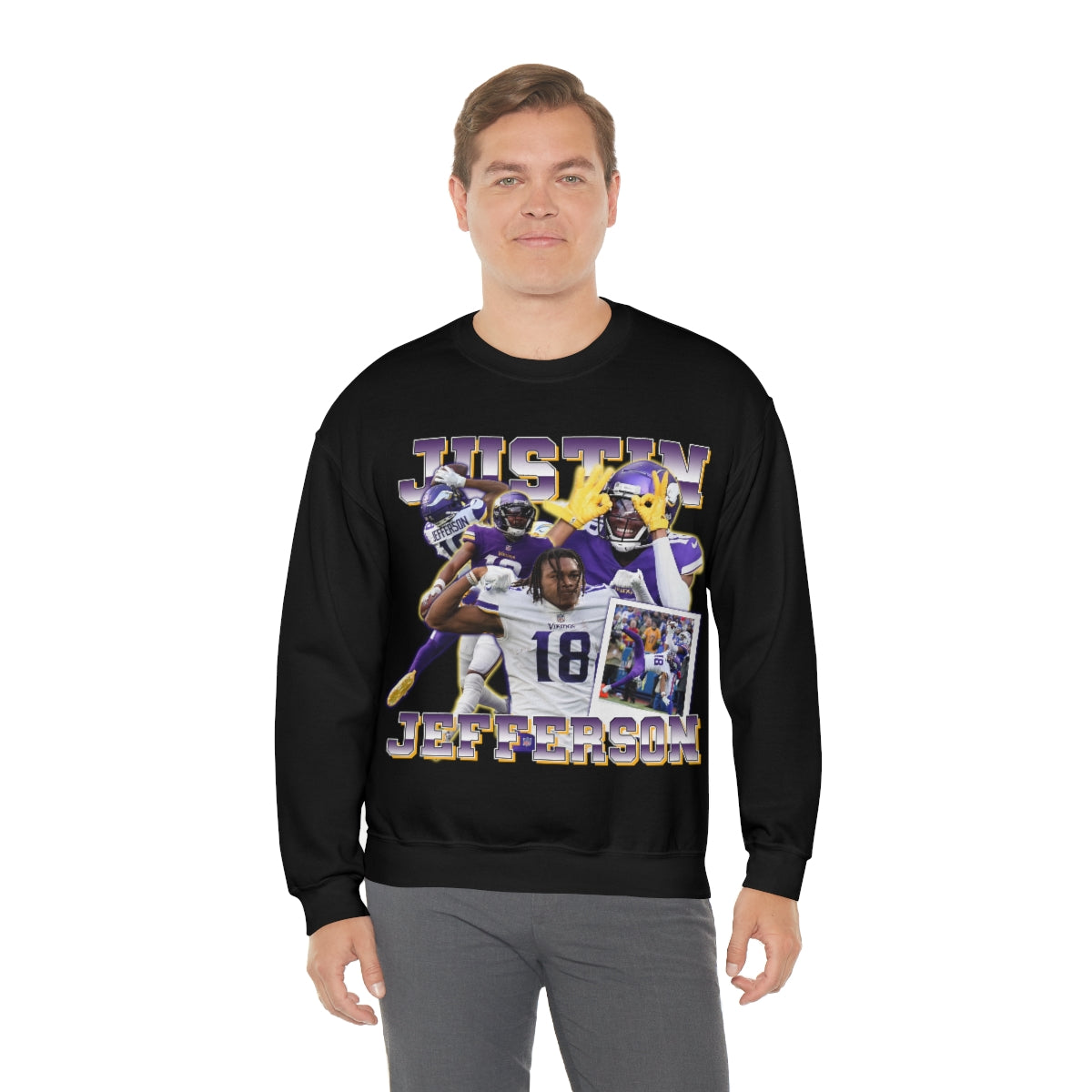 Justin Jefferson Minnesota Football Star Unisex Heavy Blend™ Crewneck Sweatshirt