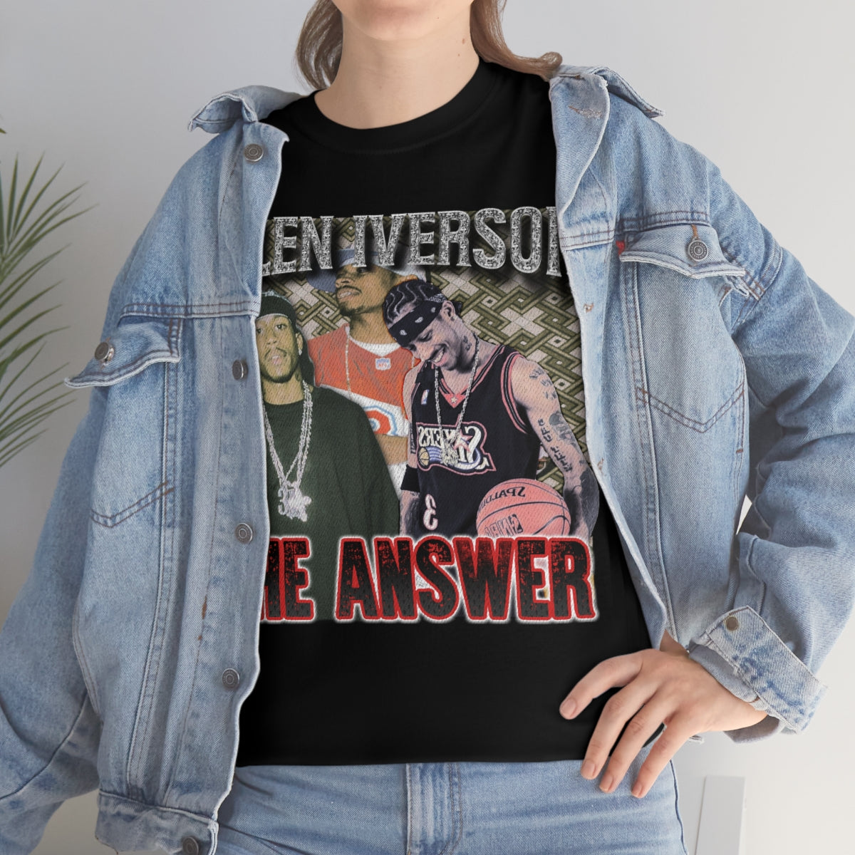 Allen Iverson The Answer Philadelphia Basketball Legend  Unisex Heavy Cotton Tee